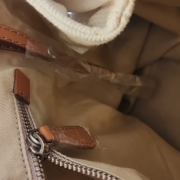 ‼️NWOT Pottery Barn White and Orange Seacliff Canvas Tote with Striped Handles - Picture 15 of 17